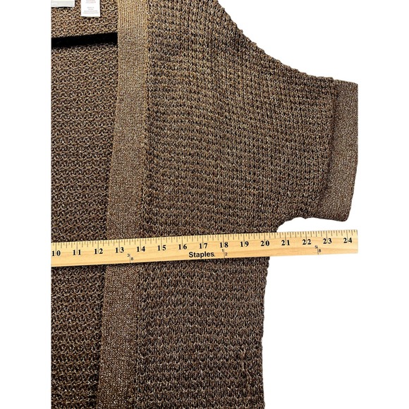 Alfred Dunner Woman's Acrylic metalic brown shrug size Petite Medium - Picture 6 of 7